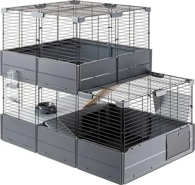 Produktbild von Ferplast Multipla Double, Käfig, Meerschweinchen, Rabit, Grau, Metall, Kunststoff, 1075 mm, 720 mm