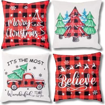 Produktbild von Weihnachtskissen Weiß - Kissenbezüge - Dekokissen - Weihnachtsdekoration - festliche Kissen