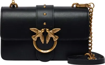 Produktbild von PINKO Umhängetasche Schultertasche Love One Mini ST. CL. Nero - Antique Gold schwarz