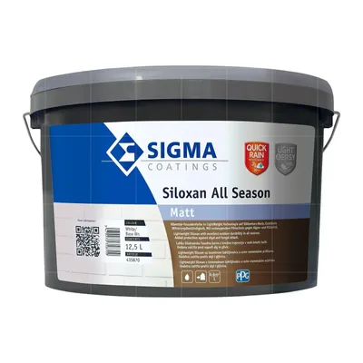 Produktbild von SIGMA Siloxan All Season 12.5 Liter WEISS MATT frühregenfeste Silikonharz-Fassadenfarbe