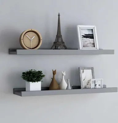 Image de Support "Hausten" en MDF gris. Dimensions (L/B/H) 80x9x3 cm