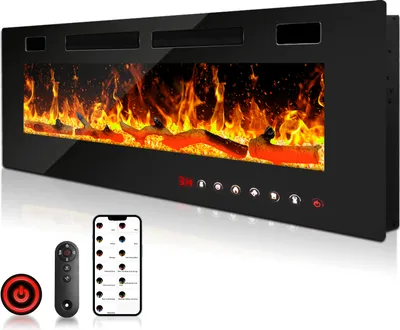 Obrázok produktu pre Elektrický krb TolleTour Elektrický krb s efektom plameňa 7500/1500W, kov, čierny, 127 cm