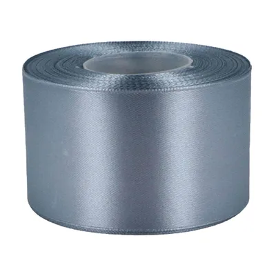27m Satinband 50mm Dekoband stahlgrau