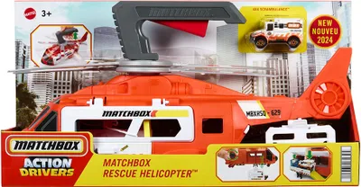 Produktbild von Mattel Matchbox Action Drivers Rettungshubschrauber mit Ambulanz HXM74