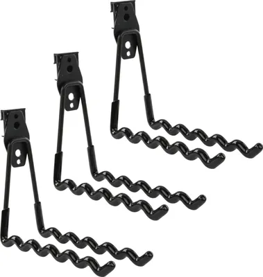 Obrázok produktu pre Sada 3 ks háčikov na náradie od BOTLE, háčiky na náradie, pre elektrické náradie, vlnový tvar 19 cm, s PVC povrchom, pre garáž, kôlňu, držiak na bicykle alebo záhradné hadice, dvojité háčiky, nosnosť do 25 kg