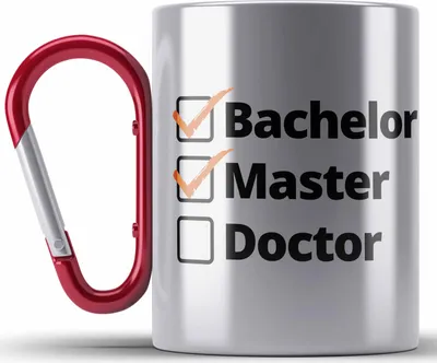 Produktbild von Trendation - Bachelor Geschenk Abschluss Edelstahl Tasse Karabiner Spruch Master Graduation Bestanden Prüfung (Rot)