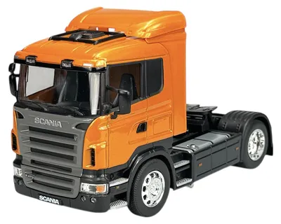 Image de Welly Scania R470, couleur orange, modèle réduit en métal, échelle 1:32, neuf dans sa boîte, référence 32625