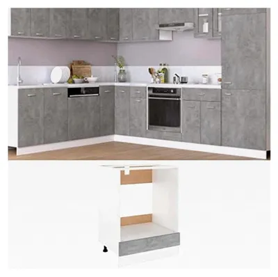 Produktbild von Herdumbauschrank Betongrau 60x46x81,5 cm Holz Küchenschrank