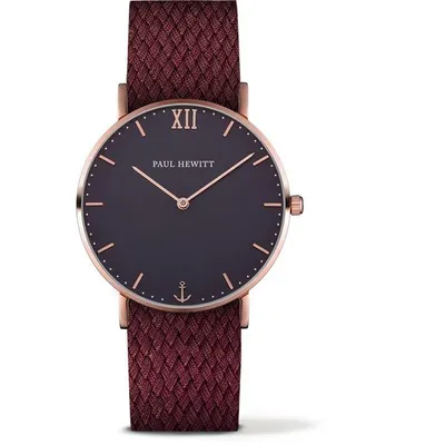 Produktbild von Paul Hewitt Sailor Line Blue Lagoon Uni Armbanduhr Perlon dark Berry 39mm - PH-SA-R-ST-B-19M