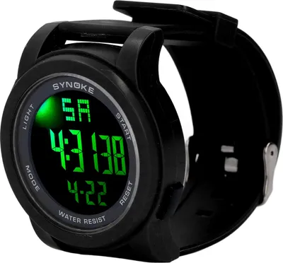 Produktbild von Digitale Sportuhr Multifunktionale große Anzeige Leuchtend 5Bar Wasserdicht Schwimmen Uhr für Laufen Wanderungen Schwarz
