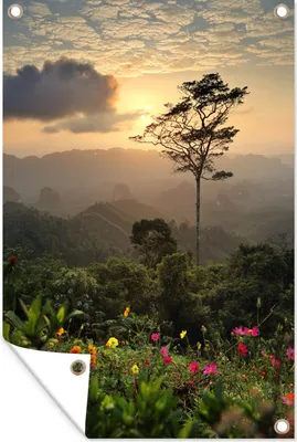 Produktbild von MuchoWow® 40x60 cm Outdoor-Poster Gartendeko Sichtschutz Garten Poster für den Garten  Blumen - Landschaft - Ansichten