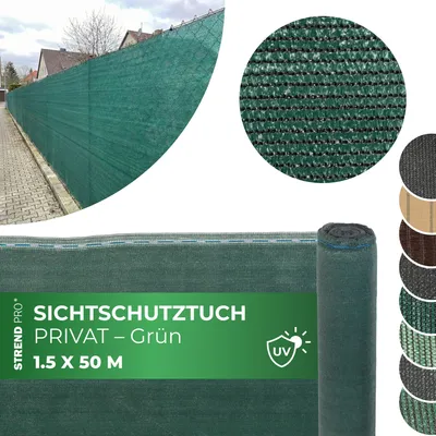 Produktbild von Gewebe, schattenspendend PRIVAT.NET, 1,5x50 m, Netz, HDPE, UV, 230 g/m2, 95% grün