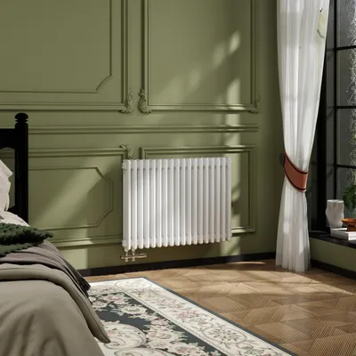 Produktbild von AICA Traditioneller Kohlenstoffstahl Heizkörper mit Seitenanschluss 600×830mm 3 Säulen 1270W Gusseisen-Stil Weiß