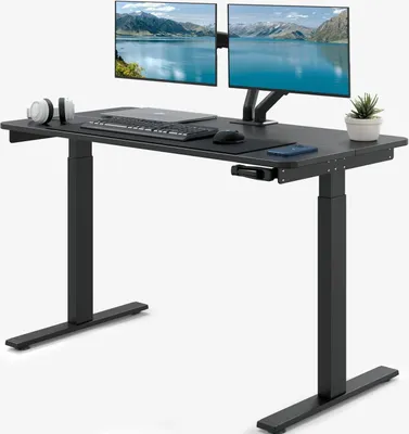 Produktbild von Höhenverstellbarer Schreibtisch - Manuell, 120 x 60 cm - Computertisch höhenverstellbar - Schwarz - ACROPAQ