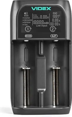 Image de Videx LCD Chargeur de batterie universel à plusieurs modes avec port USB-C