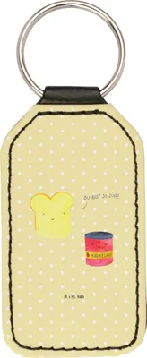 Produktbild von Mr. & Mrs. Panda Schlüsselanhänger Toast Marmelade - Gelb Pastell - Geschenk, Mit Spruch, anhänger für schlüssel, Lustige Sprüche, Dreamteam, Taschenanhänger, Süß, Brot