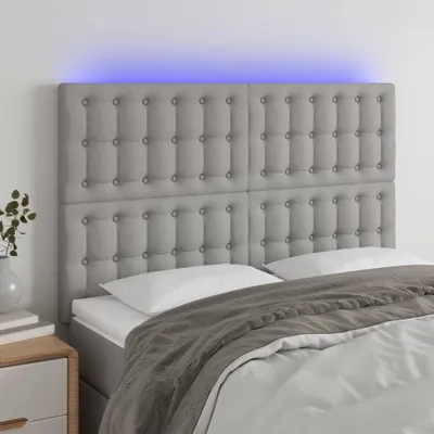 Produktbild von LED Kopfteil Hellgrau 144x5x118/128 cm Stoff , Kopfteile Design 2024