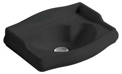 Productafbeelding van Kerasan RETRO keramische wastafel, 41x30 cm, zonder kraangat, zonder overloop, mat zwart