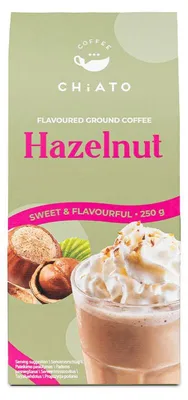 Obrázok produktu pre Mletá káva s príchuťou lieskových orechov CHiATO Hazelnut, 250 g