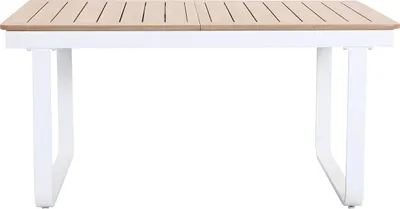 Produktbild von Ausziehbarer Gartentisch aus Aluminium – L 155/246 cm – Natur hell & Weiß – SERUNO von MYLIA