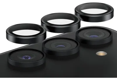 Zdjęcie produktu dla PanzerGlass ® Hoops® Camera Lens Protector Black Samsung Galaxy S24+, Samsung, Samsung - Galaxy S24 Plus, Aplikacja na sucho, Odporny na zadrapania, Odporny na wstrząsy, Czarny, 1 szt.