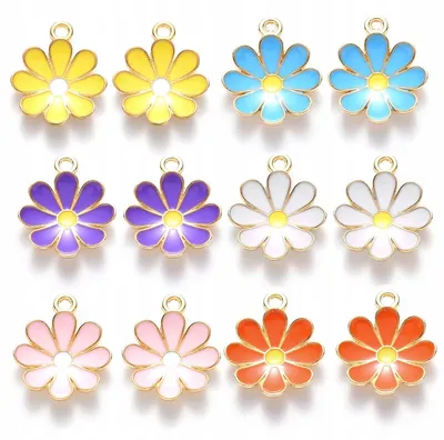 Produktbild von MIXFORM Blumenanhänger Set, 6 Farben, Schmuckbasteln, 12 Stück