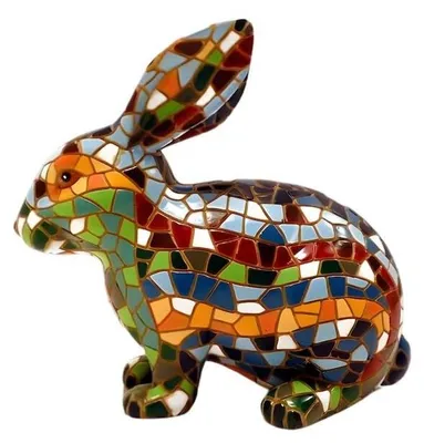 Image de Mosaïque représentant un lapin, dimensions : 10 cm