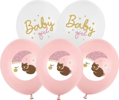 Immagine prodotto di Palloncini Baby Girl 30cm bianco/rosa chiaro pastello set di 6 palloncini