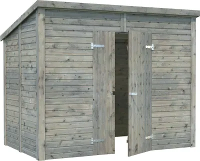 Produktbild von Palmako Gerätehaus Leif 4,5 m² - 16 mm Grau tauchimprägniert
