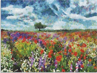 Produktbild von ARTland Wandbild Alu für Innen & Outdoor Bunte Wiese Größe: 120x90 cm