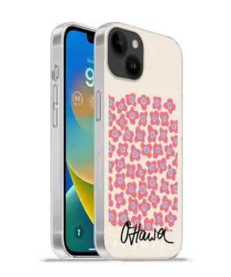 Produktbild von MuchoWow® Handyhülle Schutzhülle Hülle für Apple iPhone 14 Plus - Soft case Blume - Muster - Rosa Silikon Softcase Handy Hülle - Abbildung