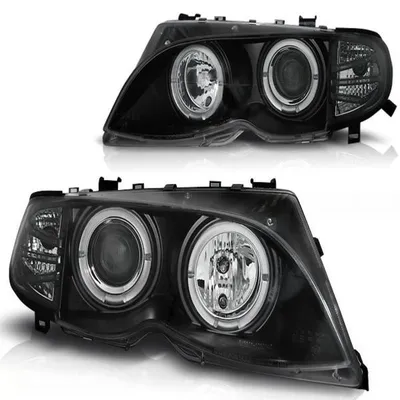 Produktbild von LED Angel Eyes Scheinwerfer passend für BMW 3er E46 01-05 schwarz Set
