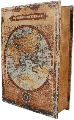 Produktbild von Retro-Boekendoos aus Leder mit großem Fassungsvermögen, Vintage-Design, für Dekoration zu Hause oder im Büro, Maße 21,5 x 30 x 7,5 cm.
