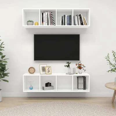 Obrázok produktu pre vidaXL TV nástenné skrinky 2 ks. Biely odvodený drevený výrobok