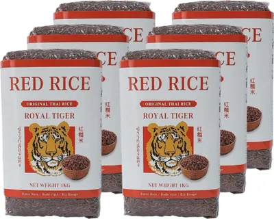 Produktbild von Royal Tiger roter Reis, 6x 1kg, fermentierter roter Reis aus Thailand