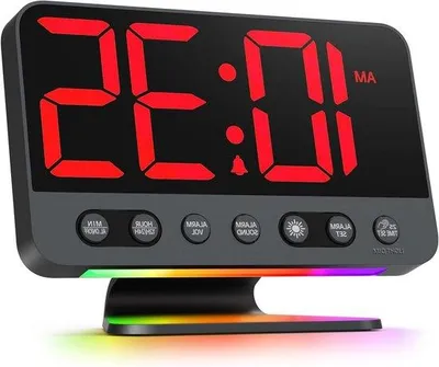Productafbeelding van Digitale Wekker - Nachtklok Tafelklok - Wakker Worden - Extra Luide Alarm - 5cm Cijfers - Zwart Rood
