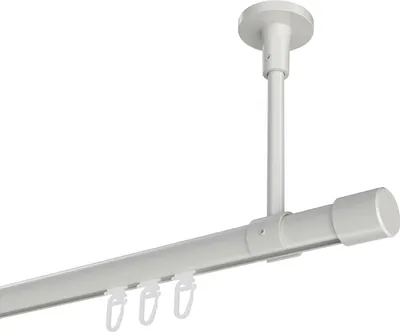 Produktbild von Interdeco Innenlaufstange / Gardinenstange mit Innenlauf Weiß, Typ Sonette Santo (Kappe) Deckenmontage, 20 mm Ø 1-läufig, 480 cm
