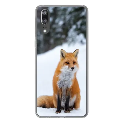 Produktbild von MuchoWow® Handyhülle Schutzhülle Hülle für Huawei P20 Fuchs - Schnee - Wald Silikon Softcase Handy Hülle - Hardcover
