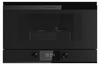 Produktbild von MattBlack Design Linie. Kompakte Mikrowelle mit 6 Funktionen und Grill - 38 cm Nischenhöhe und Türanschlag links