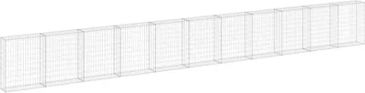 Produktbild von vidaXL Gabionenwand mit Abdeckung Verzinkter Stahl 900x30x100 cm