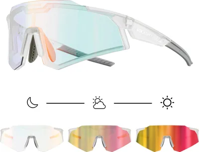 Produktbild von ROCKBROS Fahrradbrille Photochrome UV400 Outdoor Radsport für Damen und Herren transparent hellgrau