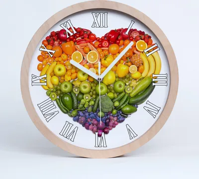Produktbild von Holzuhr 20fi cm wanduhr - weiße Spitzen - Gemüse Herz