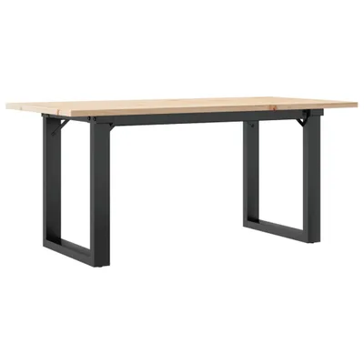 Image de Table basse cadre en O 90x40x45 cm bois de pin massif et acier