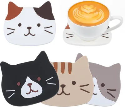 Image de Sous-verres en silicone - Lot de 4 - Dessous de table - Dessous de verre décoratifs - Antidérapants
