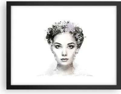Produktbild von Gerahmtes Poster - Schwarzer Rahmen - Schön Frau Gesicht - 40x30 cm - Wand Bild - Wanddeko - Wandbilder - Kunstposter - Wandposter - Bilderrahmen - Bilder - Kunstdruck - P2BAA40x30-4949