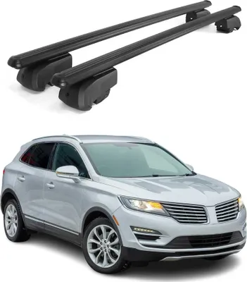 Image de Barres de toit Transversales pour Lincoln MKC 2015-2019 ABE Aluminium Noir