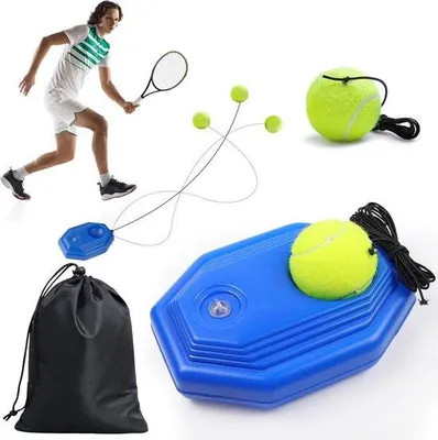 Produktbild von Famanu Tennis Trainer mit elastischer Trainingsriemen - tragbar und ergonomisch