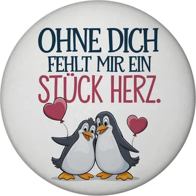 Produktbild von Ohne dich fehlt ein Stück Herz Magnet mit Pinguinen