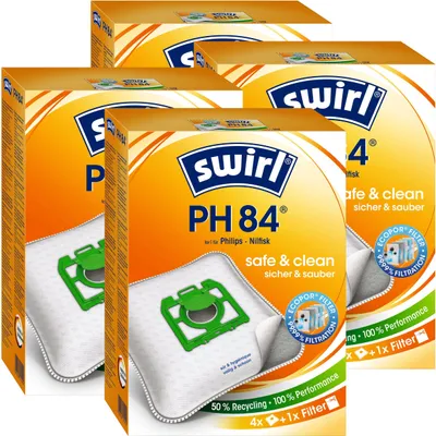 Produktbild von 4 x Swirl PH 84 Plus AirSpace Staubsaugerbeutel Staubbeutel Microvlies