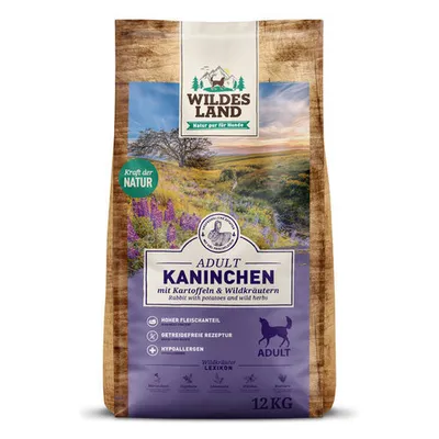 Produktbild von Wildes Land Canine Adult Kanin & Kartoffel, Adult, Kartoffel, Kaninchen, 12 kg